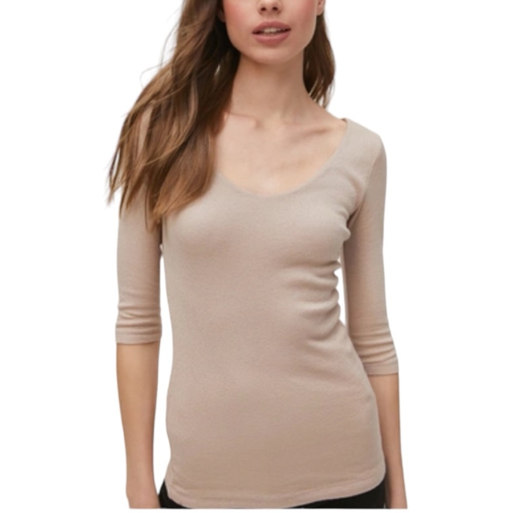 Michael Stars Cari V-Neck Shine Tee One Size Fits Most (0-10) - Picture 10 of 10